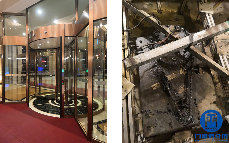 安徽金寨某花園酒店聞軒自動三翼旋轉門大保養(yǎng)服務