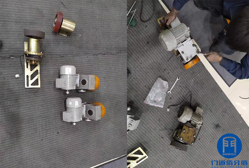 北京某大廈東南門自動旋轉(zhuǎn)門軌道翻新服務